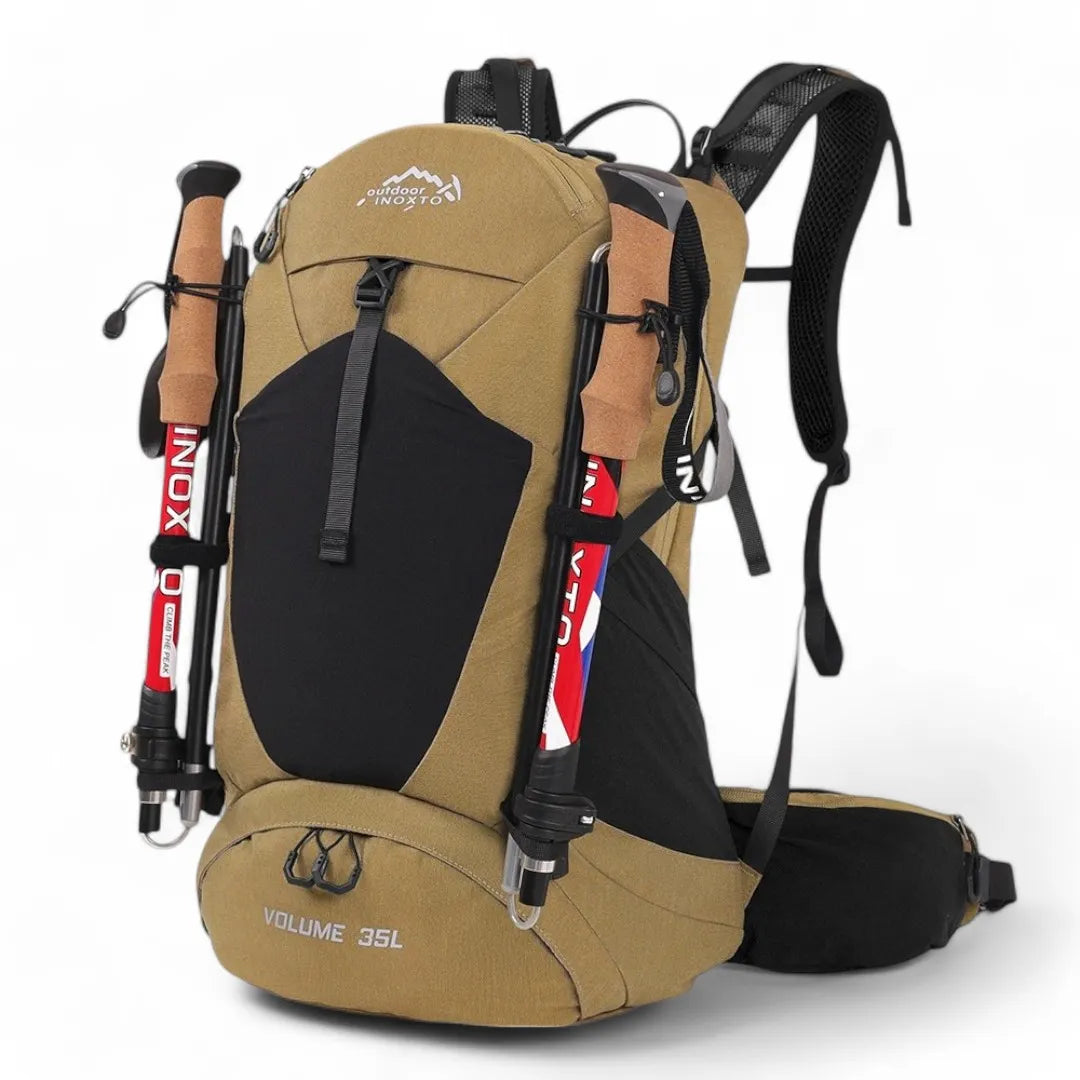 Mochila esportiva à prova d'água, 35L, ideal para camping, trekking e trilhas. Espaçosa, leve e resistente para aventuras ao ar livre. Mochila Esportiva, Mochila Espaçosa, Mochila Grande, Mochila à Prova D'água.