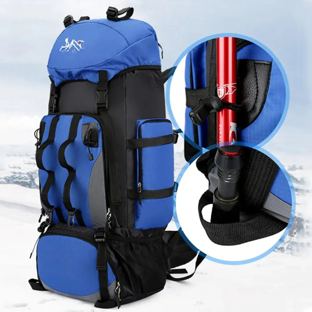 Mochila esportiva para hiking ZoutRain com capacidade de 90L, à prova d'água, ideal para trilhas, camping e viagens prolongadas. Perfeita para 5+ dias de aventura!
Mochila para Hiking, Mochila Impermeável, Mochila para Camping, Mochila de Trekking.