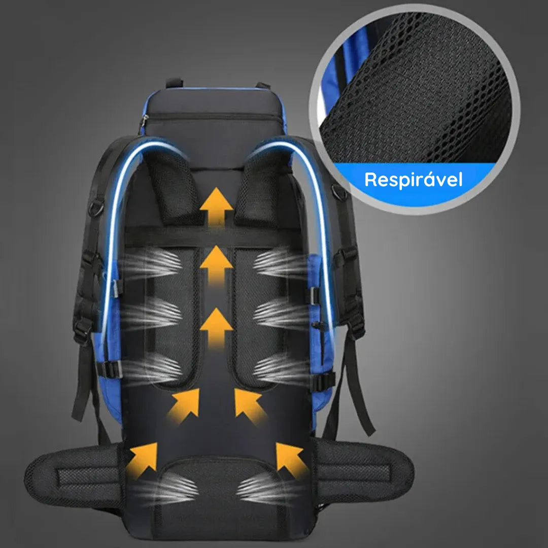 Mochila esportiva para hiking ZoutRain com capacidade de 90L, à prova d'água, ideal para trilhas, camping e viagens prolongadas. Perfeita para 5+ dias de aventura!
Mochila para Hiking, Mochila Impermeável, Mochila para Camping, Mochila de Trekking.