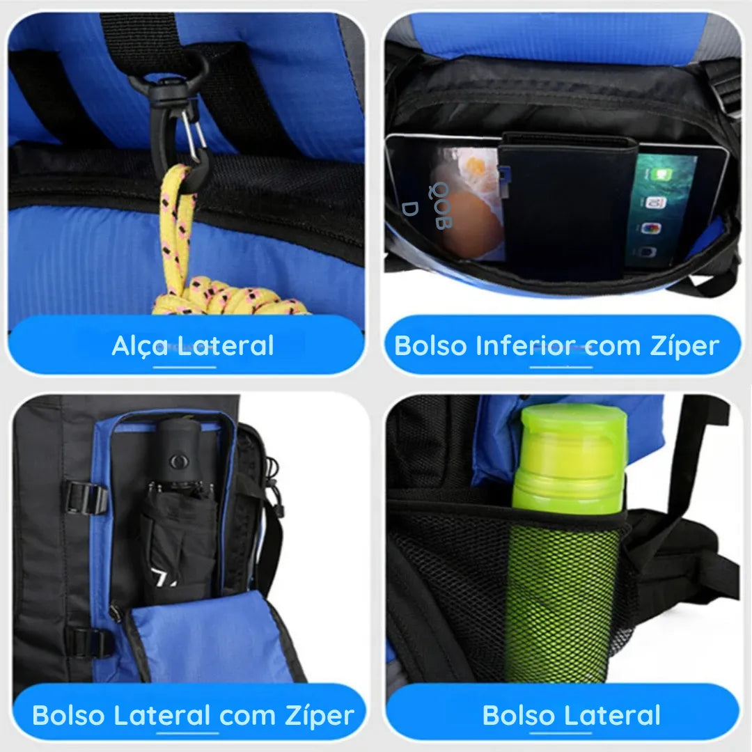 Mochila esportiva para hiking ZoutRain com capacidade de 90L, à prova d'água, ideal para trilhas, camping e viagens prolongadas. Perfeita para 5+ dias de aventura!
Mochila para Hiking, Mochila Impermeável, Mochila para Camping, Mochila de Trekking.